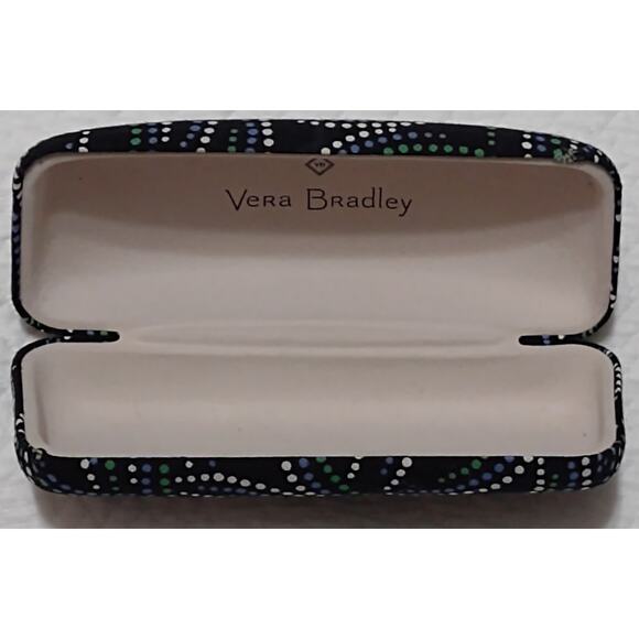 Vera Bradley black green polka dots eyeglasses or sunglasses case - Picture 2 of 3
